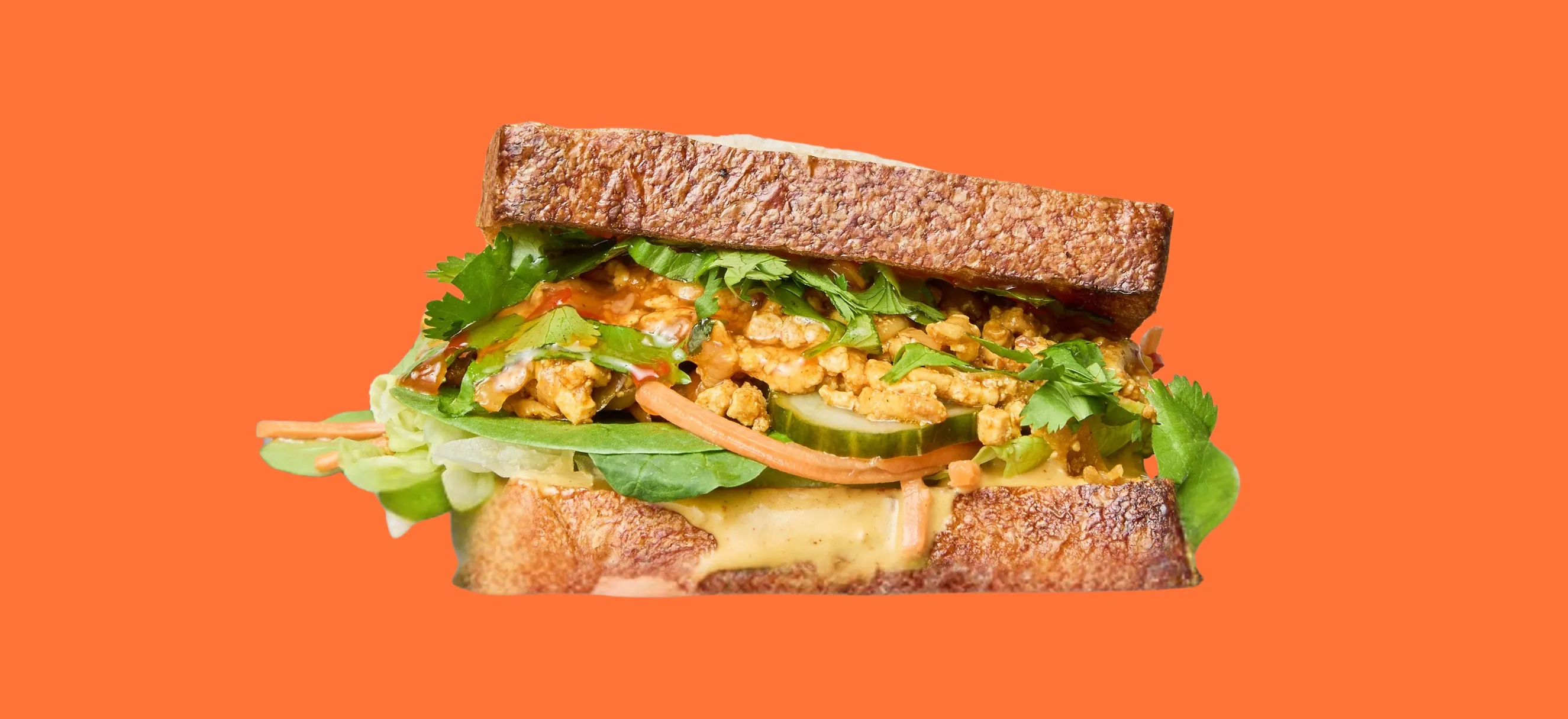 Vegan Thai sandwich with ginger, lime and sesame